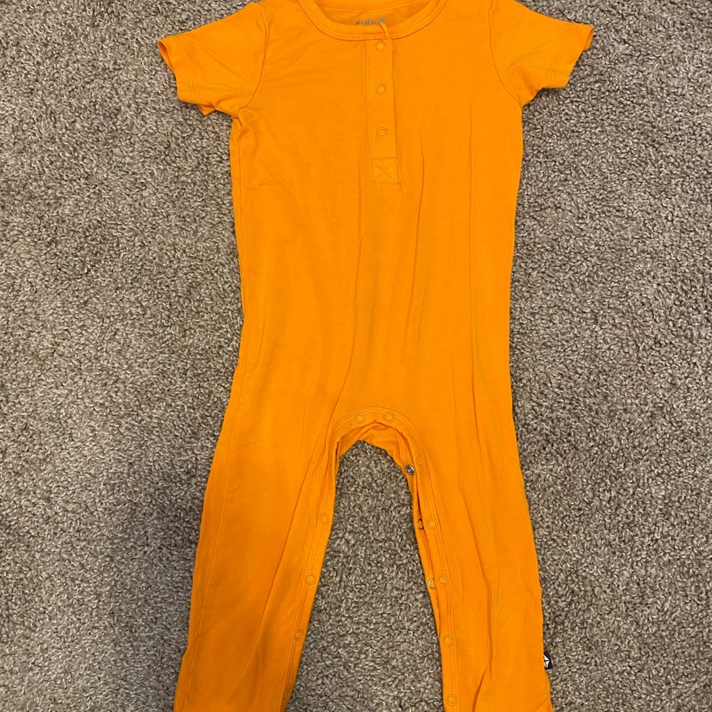 Kyte BABY Bright Orange Short-Sleeve Footie One-Piece